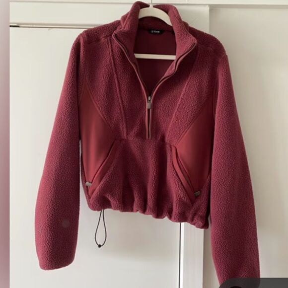 CUTS Polartec® Sherpa 1/2 Zip |Cabernet Classic-Fit Womens Sweatshirt NWT - Picture 3 of 6